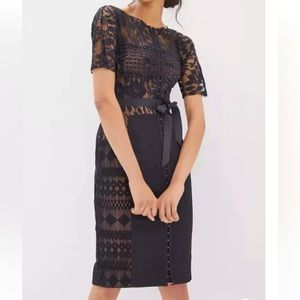 Beguile Byron. Lace Midi Sheath Dress
Black